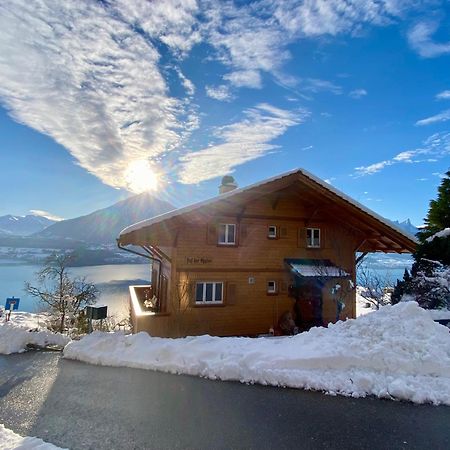 Chalet Egglen "Typical Swiss House, Best Views, Private Jacuzzi" Sigriswil Exterior foto
