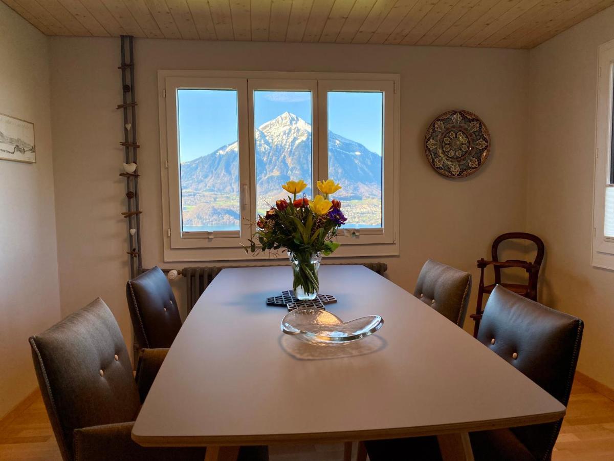 Chalet Egglen "Typical Swiss House, Best Views, Private Jacuzzi" Sigriswil Exterior foto