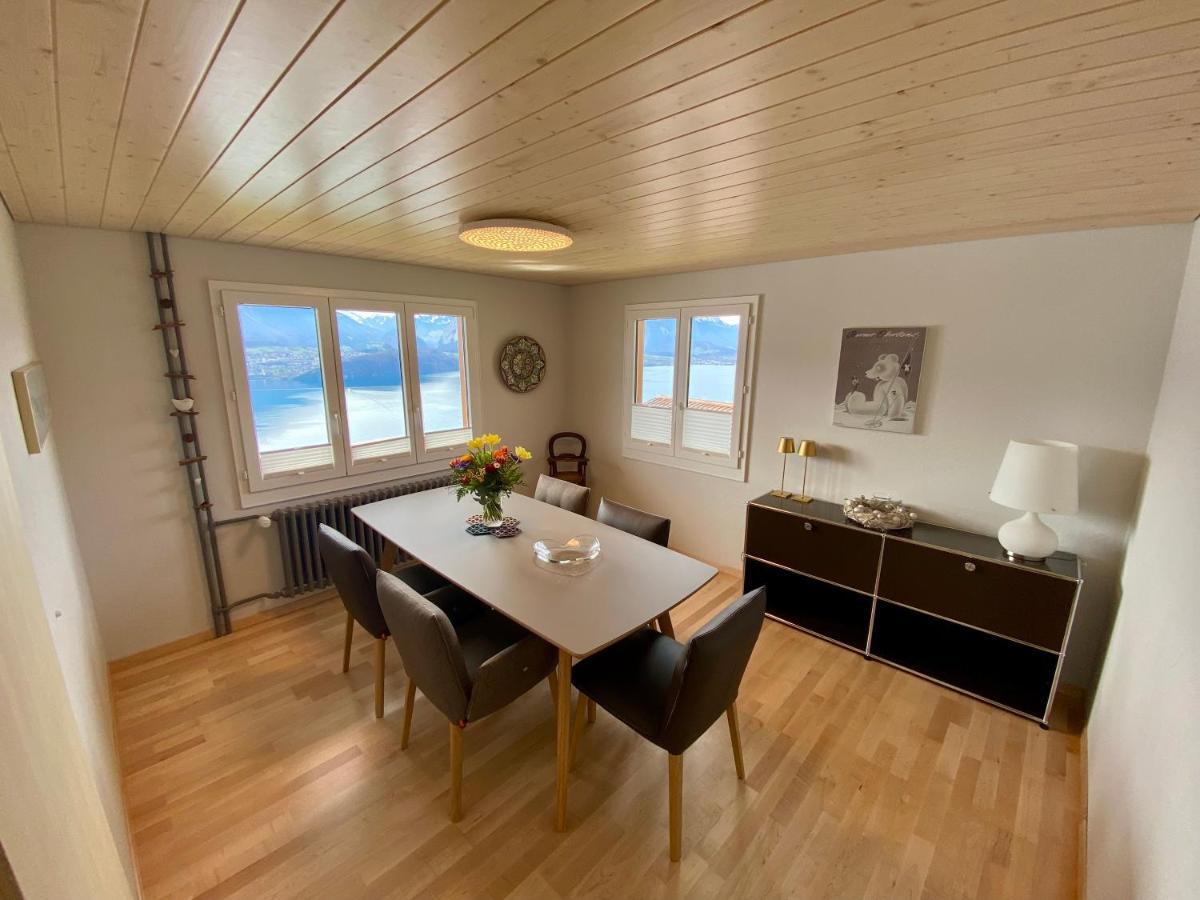Chalet Egglen "Typical Swiss House, Best Views, Private Jacuzzi" Sigriswil Exterior foto